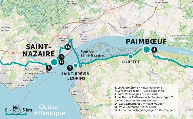 Carte parcours vélo - Estuaire Sud - Paimboeuf - Saint-Nazaire