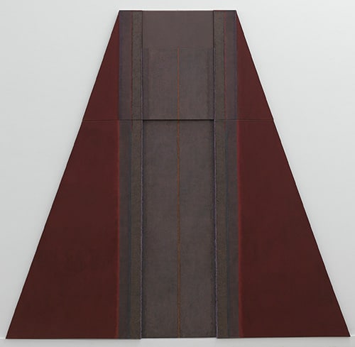 James Guitet, La Porte, 1982. Œuvre en 2 éléments. Acrylique sur toile, 288 x 275 cm. Nantes, Musée d’arts de Nantes.